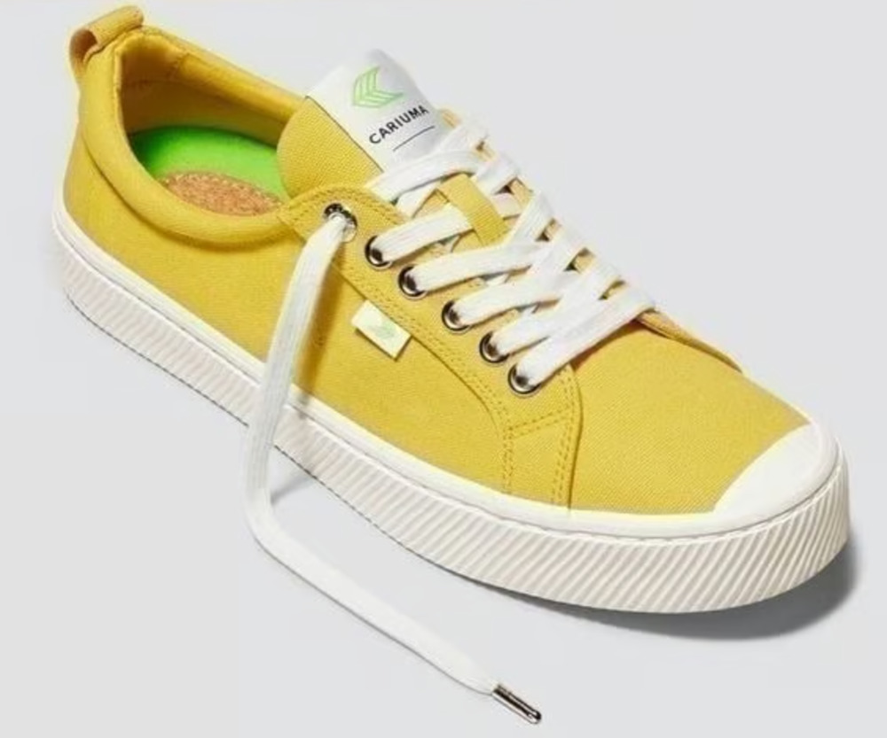 Cariuma OCA Low Canvas Sneaker Men's 9 Women's 10.5 Yellow Organic Cotton NIB